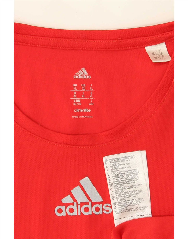 Adidas Mens Climalite Camiseta Top XL Vermelho Poliéster