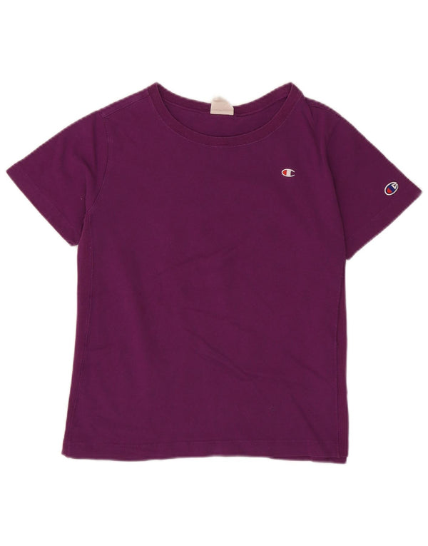 Camiseta feminina Champion UK 10 pequeno algodão roxo