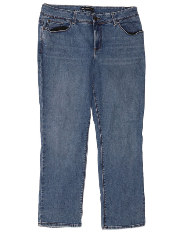 Lee Womens Perfect Fit Straight Jeans EUA 12 Grande W34 L29 Algodão Azul