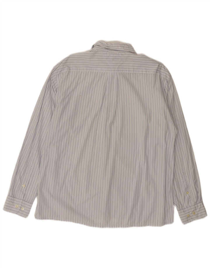 Camisa masculina Tommy Hilfiger grande algodão listrado azul