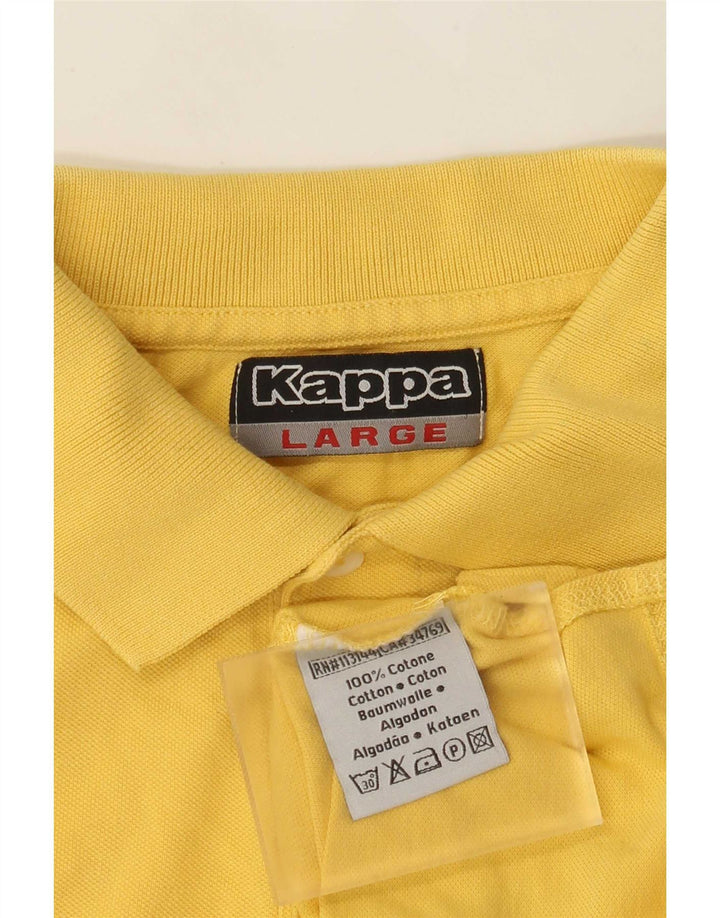 Camisa polo masculina Kappa grande algodão amarelo