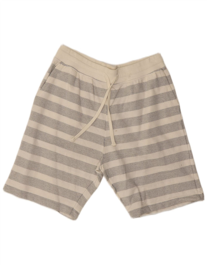 Zara Mens Sport Shorts XL Cinza Listrado Algodão