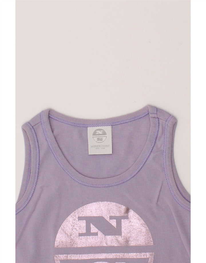 NORTH SAILS Girls Graphic Vest Top 3-4 Years Purple Cotton Vintage North Sails and Second-Hand North Sails from Messina Hembry 