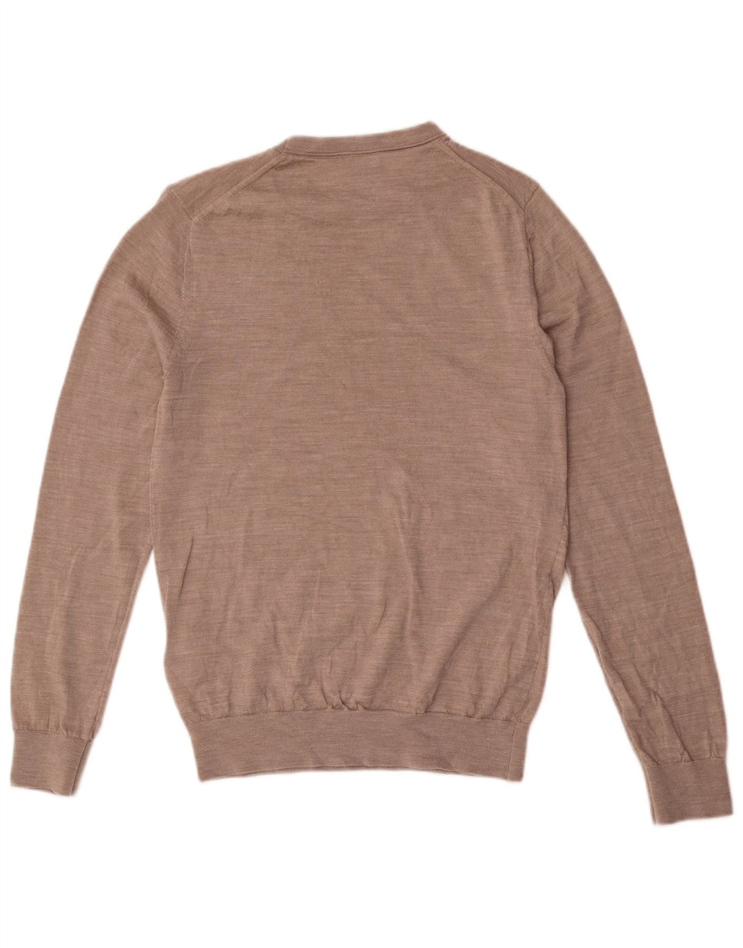 Suéter masculino Reiss com gola redonda e lã marrom médio