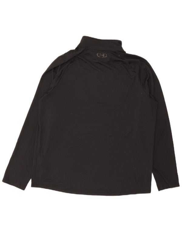 Under Armour Mens Zip Neck Loose Fit Top Long Sleeve XL Black Polyester