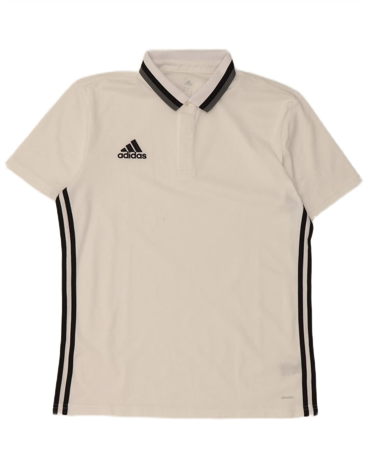 Camisa polo masculina Adidas Climalite grande poliéster branco