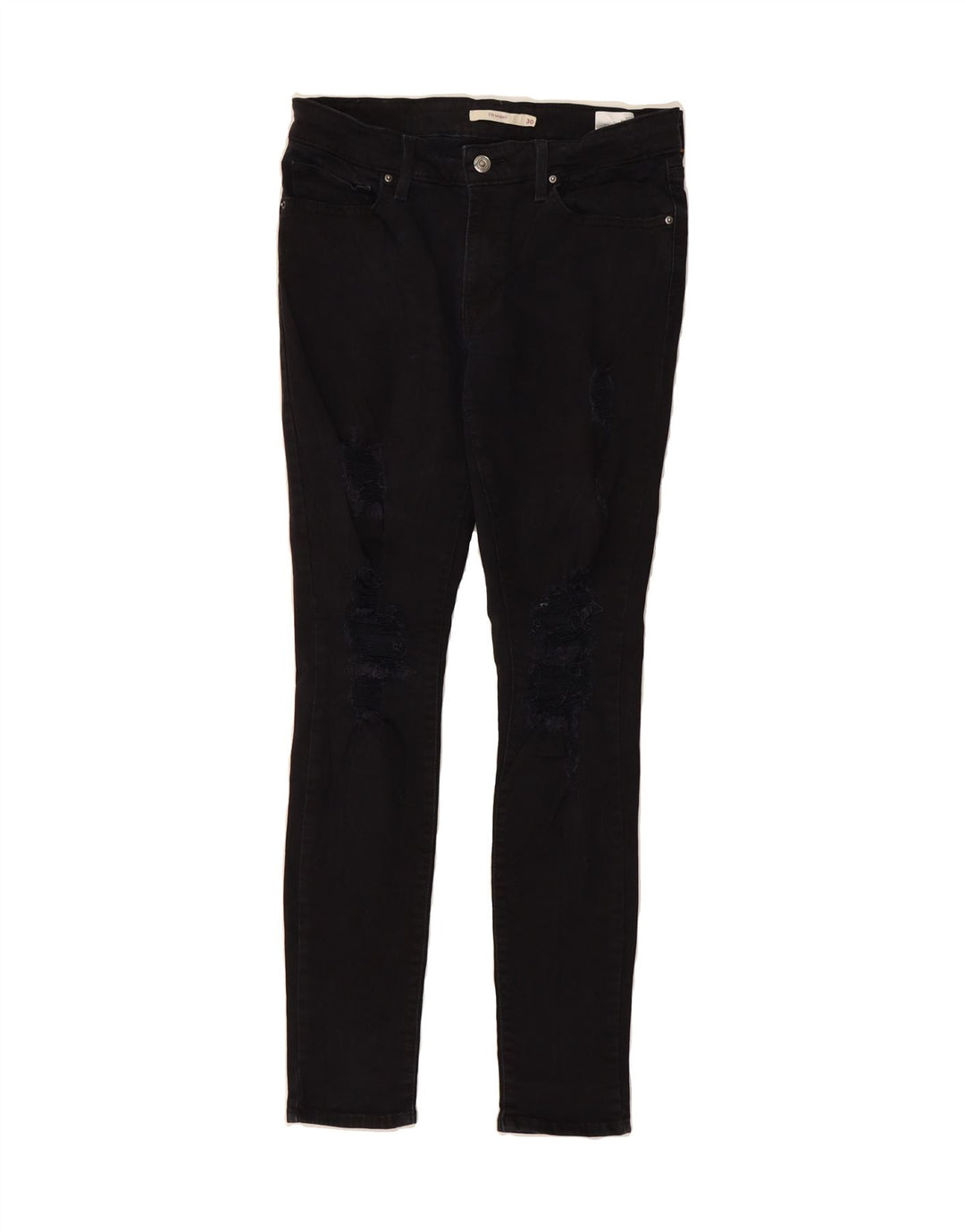 LEVI'S Womens 711 Distressed Skinny Jeans W30 L30  Black Cotton Vintage Levi's and Second-Hand Levi's from Messina Hembry 