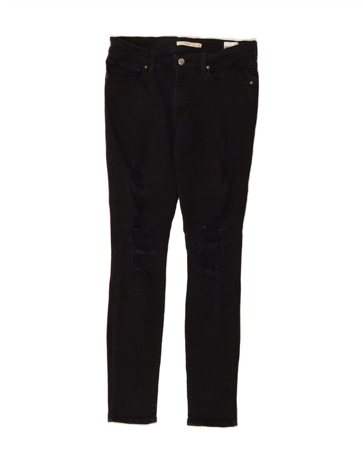 LEVI'S Womens 711 Distressed Skinny Jeans W30 L30  Black Cotton Vintage Levi's and Second-Hand Levi's from Messina Hembry 