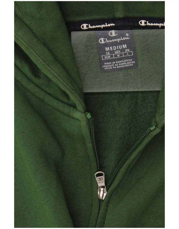Suéter masculino com capuz e zíper gráfico CHAMPION algodão verde médio
