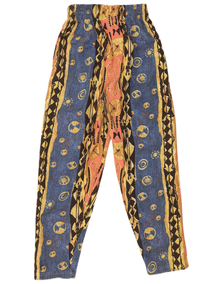 Calça feminina de cintura alta Tio Sam pequena W27 L29 algodão multicolorido