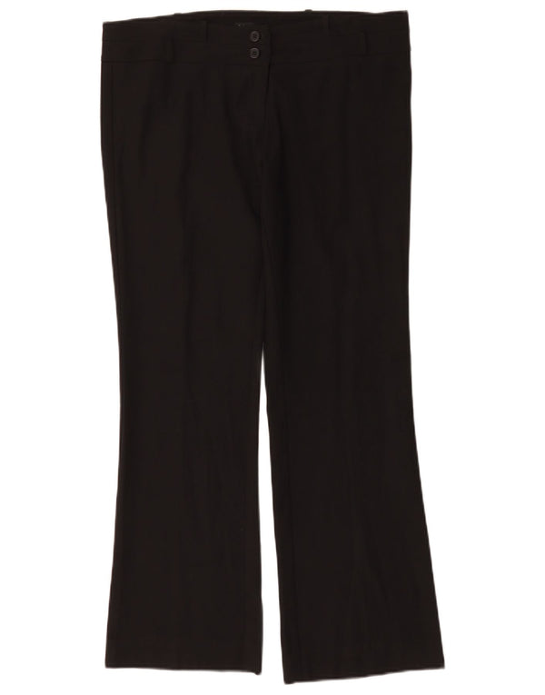 Calça casual feminina Oasis Bootcut UK 12 médio W34 L29 poliéster preto