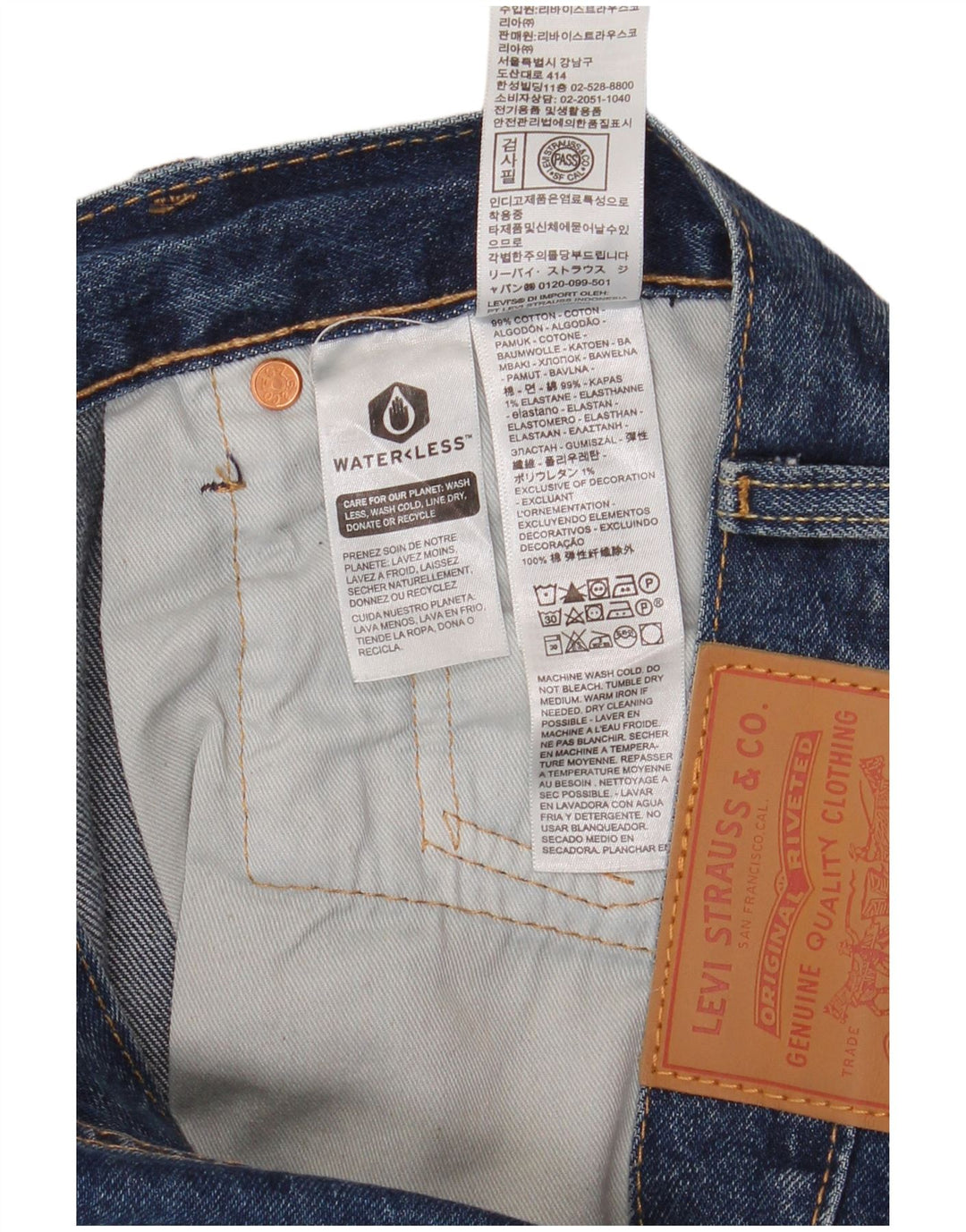 Shorts jeans masculino 501 da Levi's W32 azul médio algodão