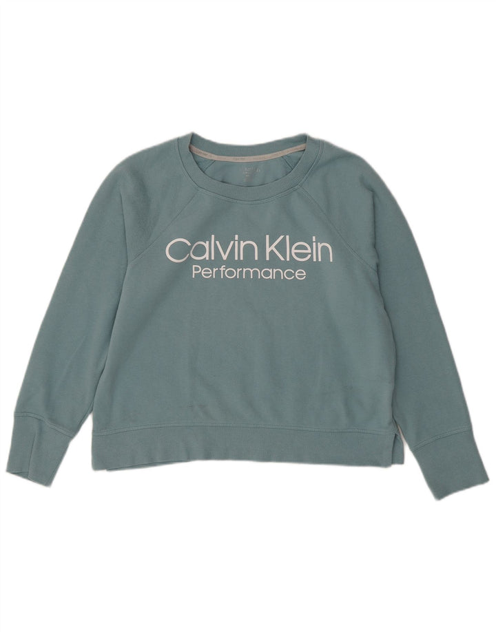 Jumper de moletom feminino grande CALVIN KLEIN Reino Unido 10 pequeno verde