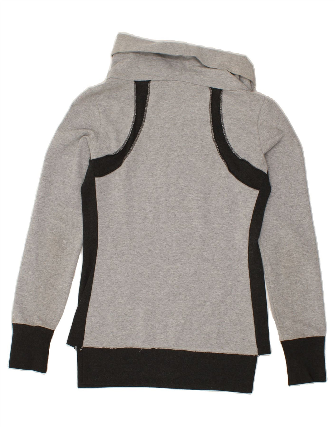 CONVERSE Womens Graphic Roll Neck Sweatshirt Jumper UK 10 Small  Grey Vintage Converse and Second-Hand Converse from Messina Hembry 
