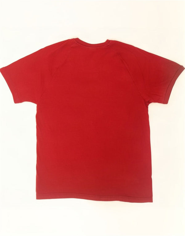 Adidas Mens Camiseta Top Médio Algodão Vermelho