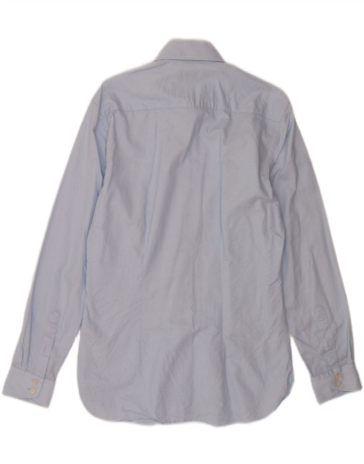 Camisa masculina Ted Baker tamanho 15 1/2 algodão azul médio