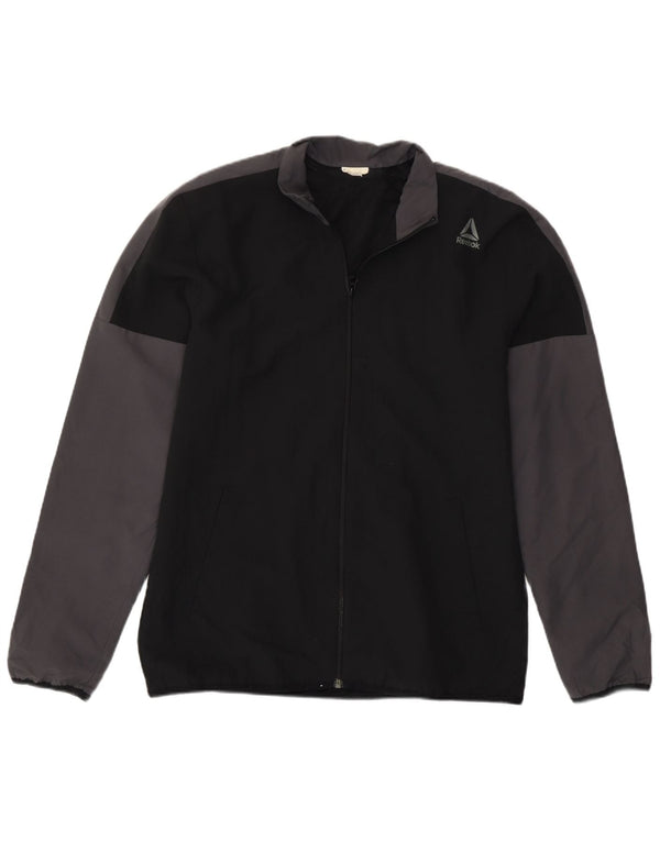 Reebok Mens Tracksuit Top Jacket pequeno preto colorblock