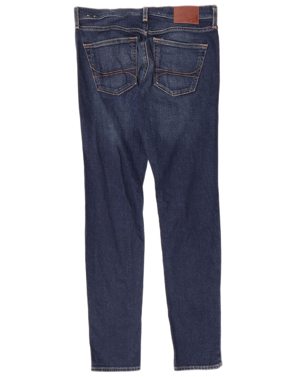 Hollister Mens Super Skinny Jeans W30 L32 Azul Algodão