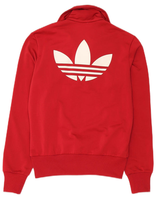 Adidas Womens Graphic Tracksuit Top Jacket EU 36 Pequeno Poliéster Vermelho