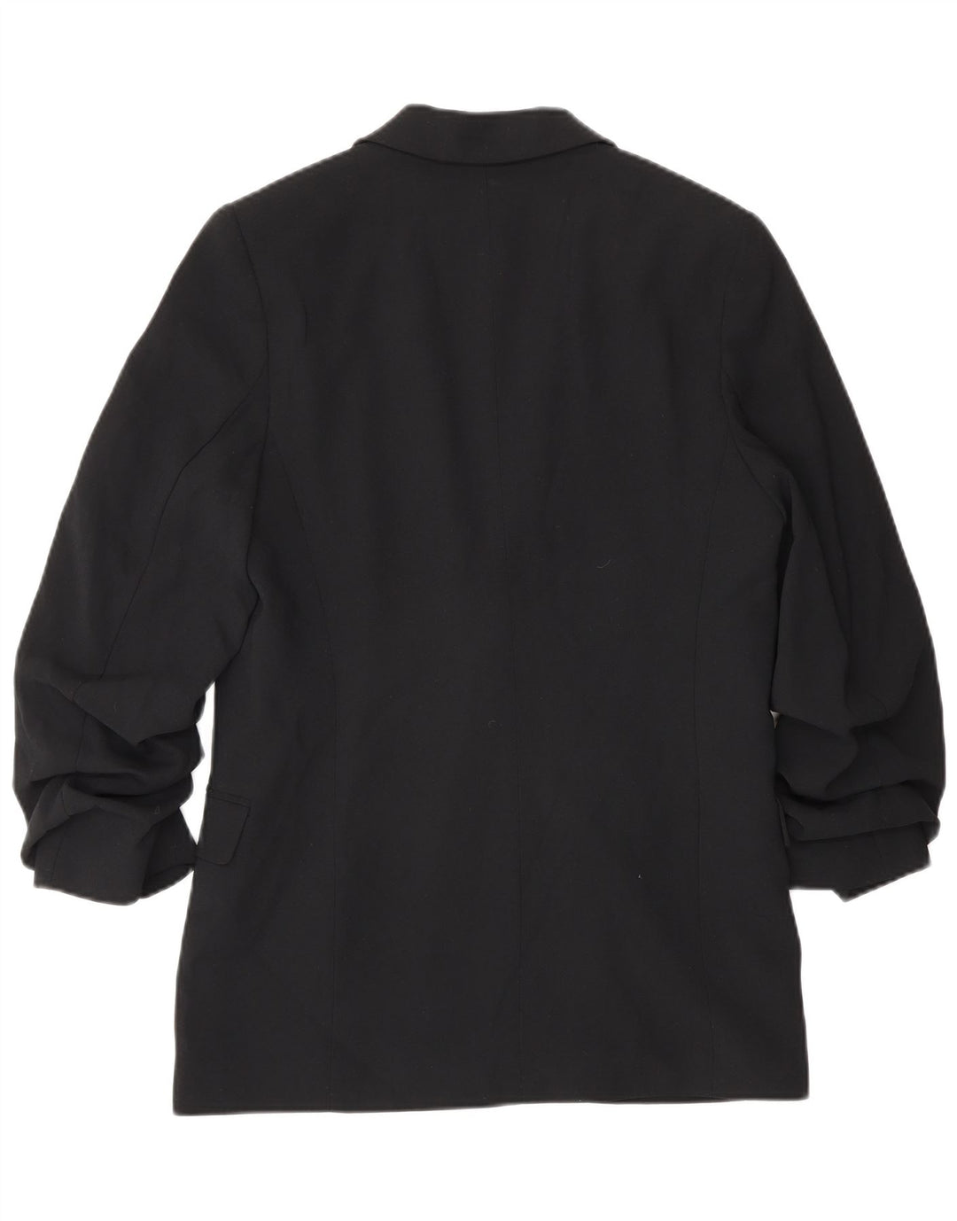 Jaqueta blazer feminina Marks & Spencer manga 3/4 aberta Reino Unido 8 pequena preta