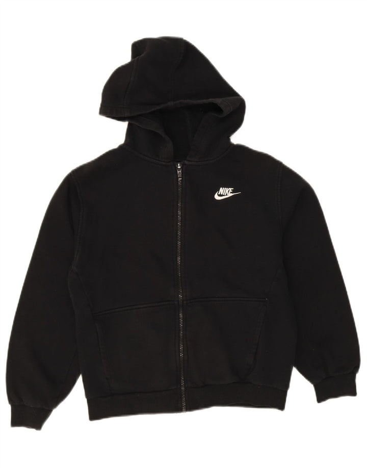 NIKE Boys Zip Hoodie Sweater 12-13 Years Large Black Cotton Vintage Nike and Second-Hand Nike from Messina Hembry 