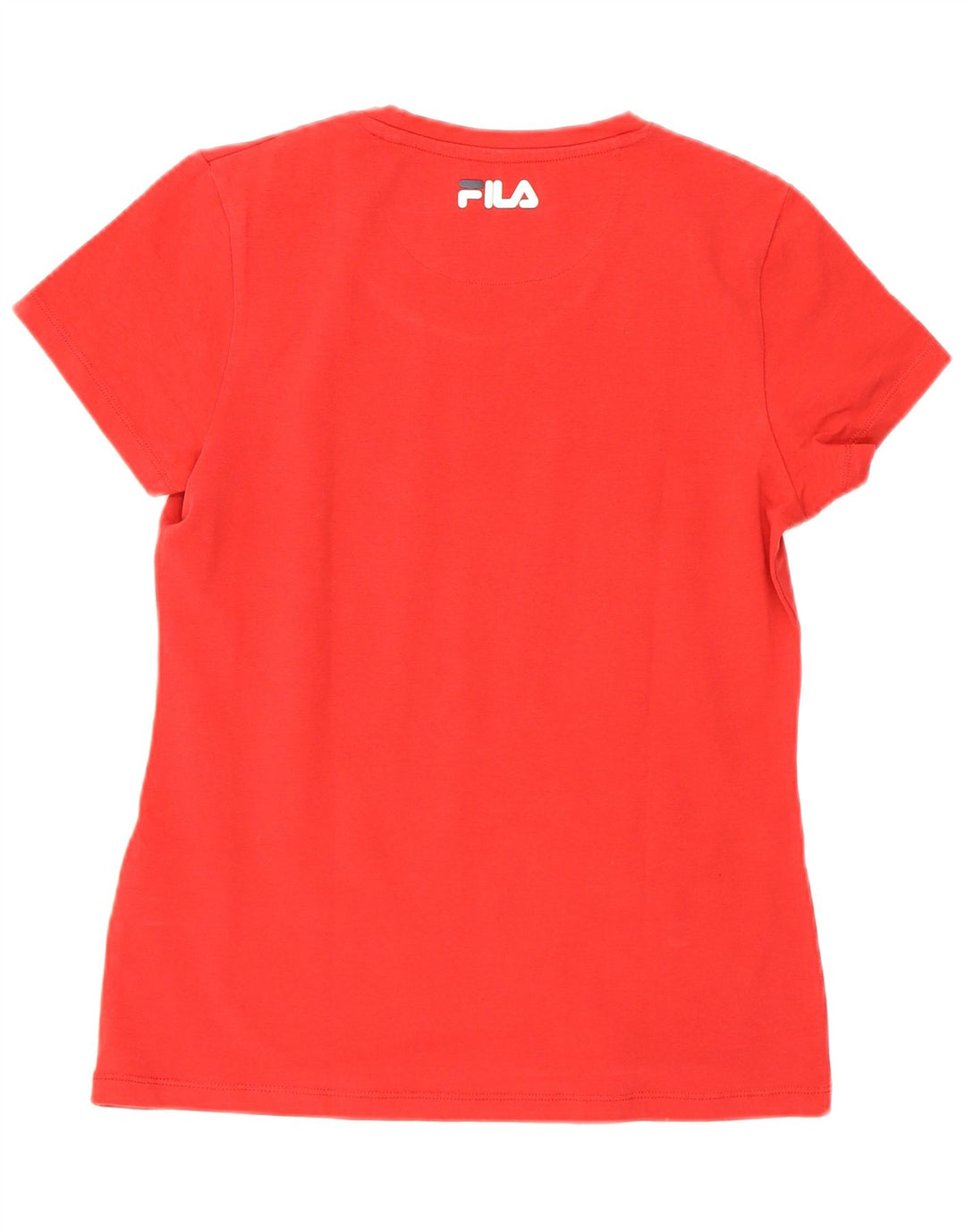 Fila Womens Graphic T-Shirt Top UK 12 Médio Vermelho