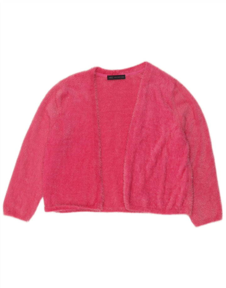 Suéter feminino Marks & Spencer com corte aberto e cardigã Reino Unido 12 rosa médio