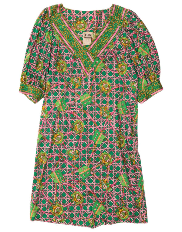 Vestido feminino LIOLA com estampa abstrata grande e grande Reino Unido 10 pequeno verde
