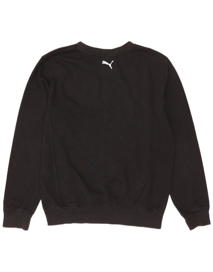 PUMA Mens Graphic Moletom Jumper Pequeno Preto