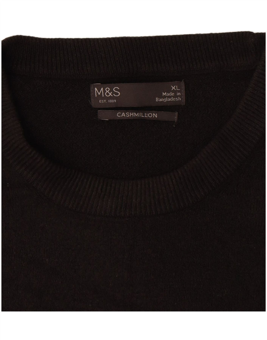 Suéter masculino Marks & Spencer com gola redonda XL preto acrílico