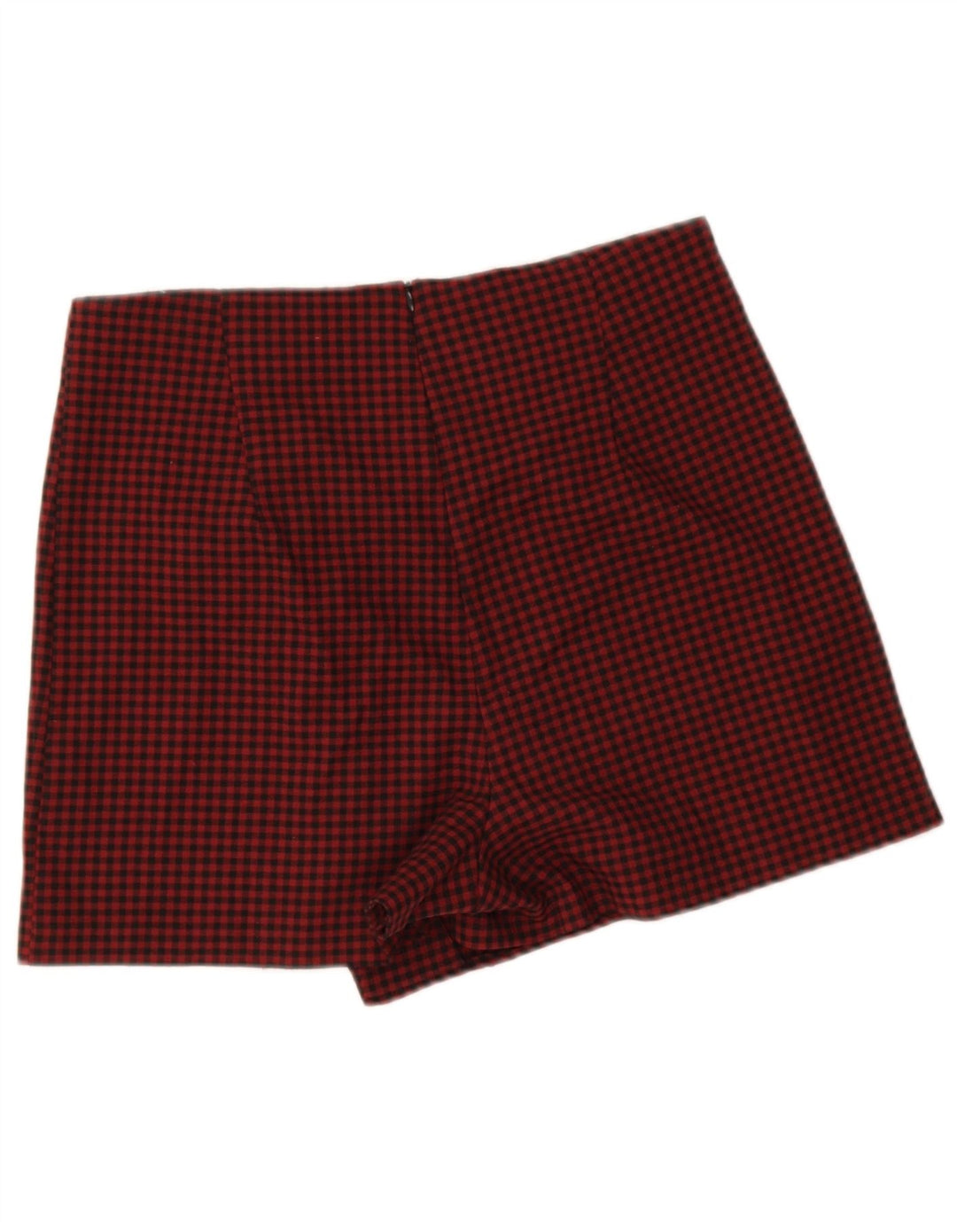 Zara Shorts feminino casual grande W30 L3 vermelho guingão