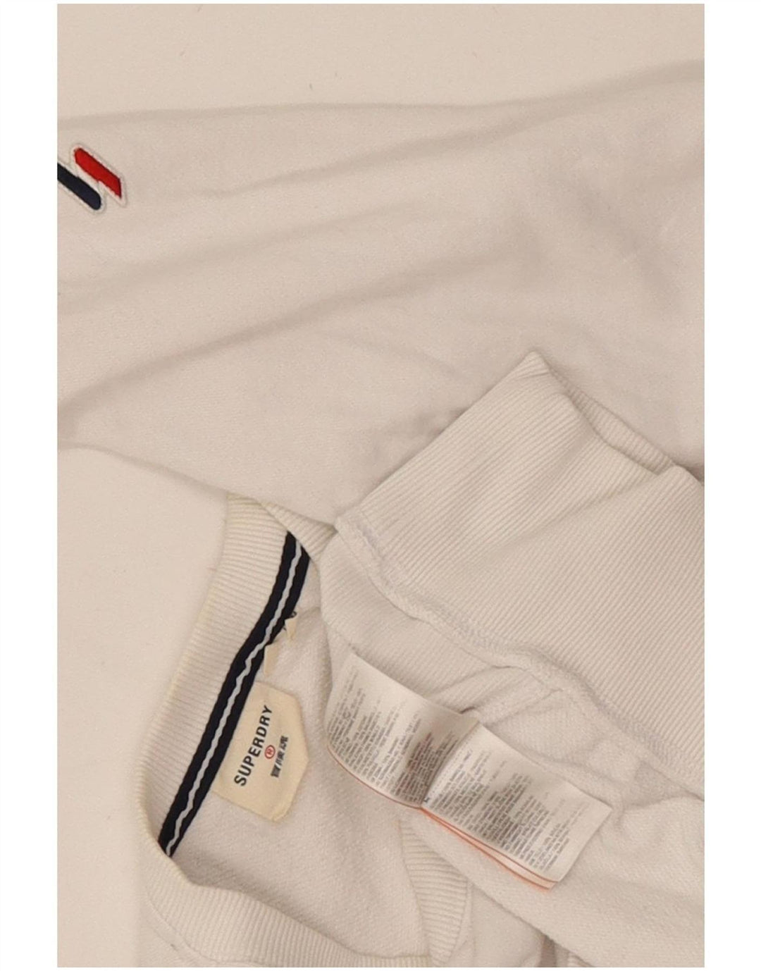 Suéter feminino Superdry UK 14 grande algodão branco
