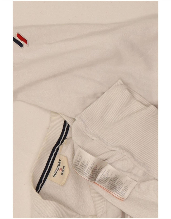 Suéter feminino Superdry UK 14 grande algodão branco