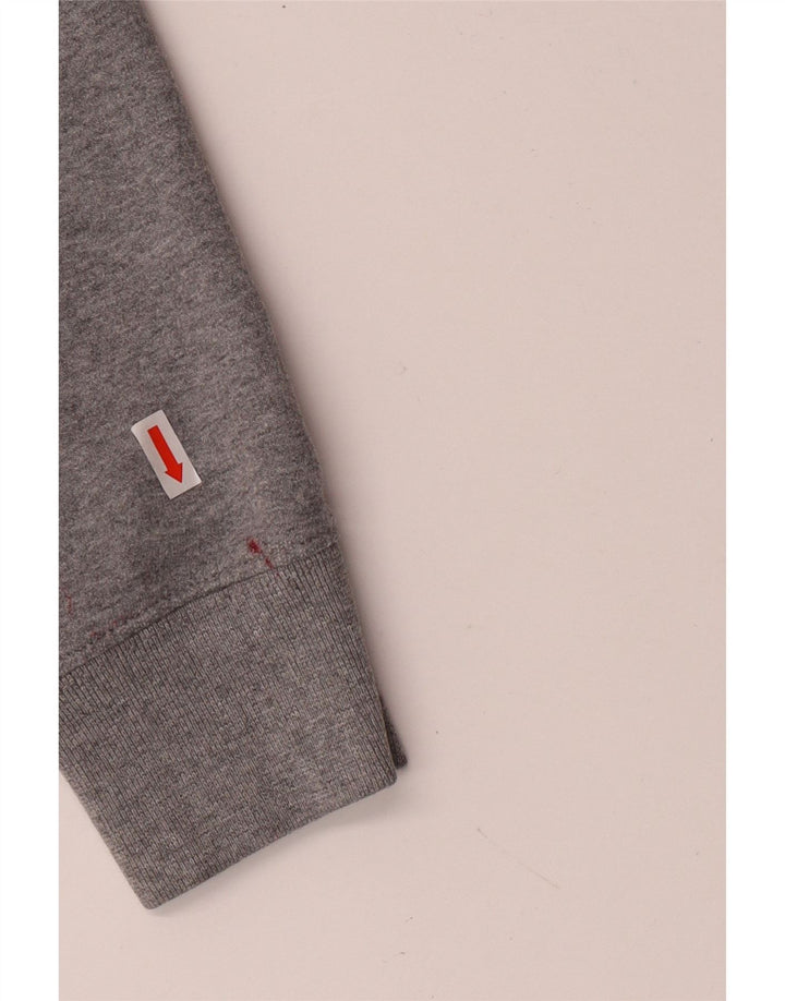 Suéter Vans masculino com capuz e zíper gráfico pequeno cinza algodão