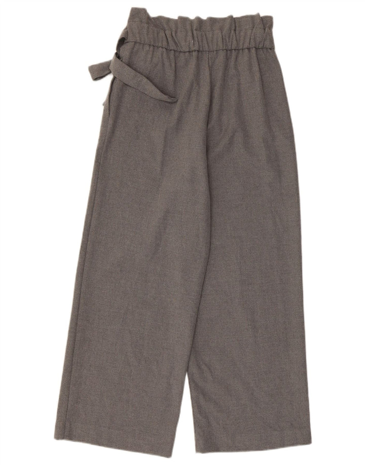 Zara Calça feminina cortada pequena W26 L24 cinza poliéster
