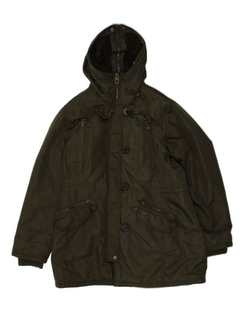 MISS SIXTY Womens Hooded Waxed Cotton Jacket UK 40 Large Green Nylon Vintage Miss Sixty and Second-Hand Miss Sixty from Messina Hembry 