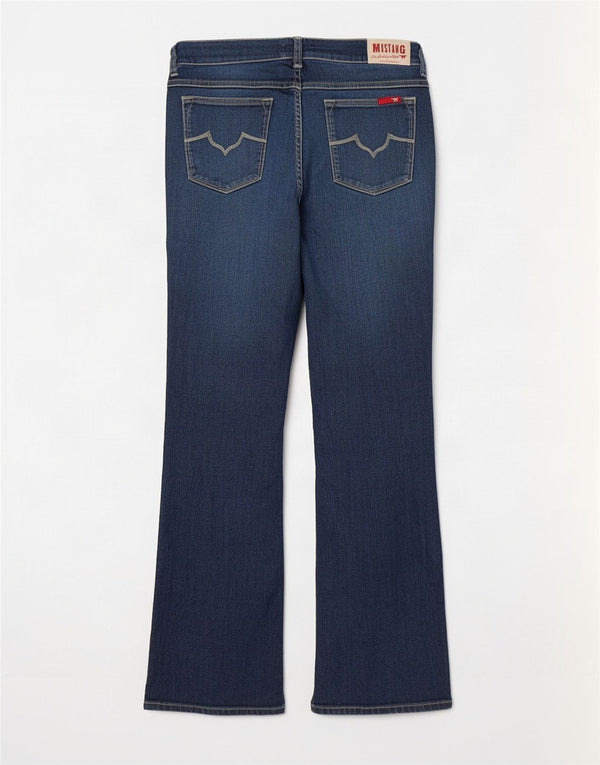 Mustang feminino bootcut jeans W32 L32 algodão azul marinho