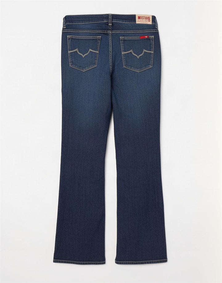 Mustang feminino bootcut jeans W32 L32 algodão azul marinho