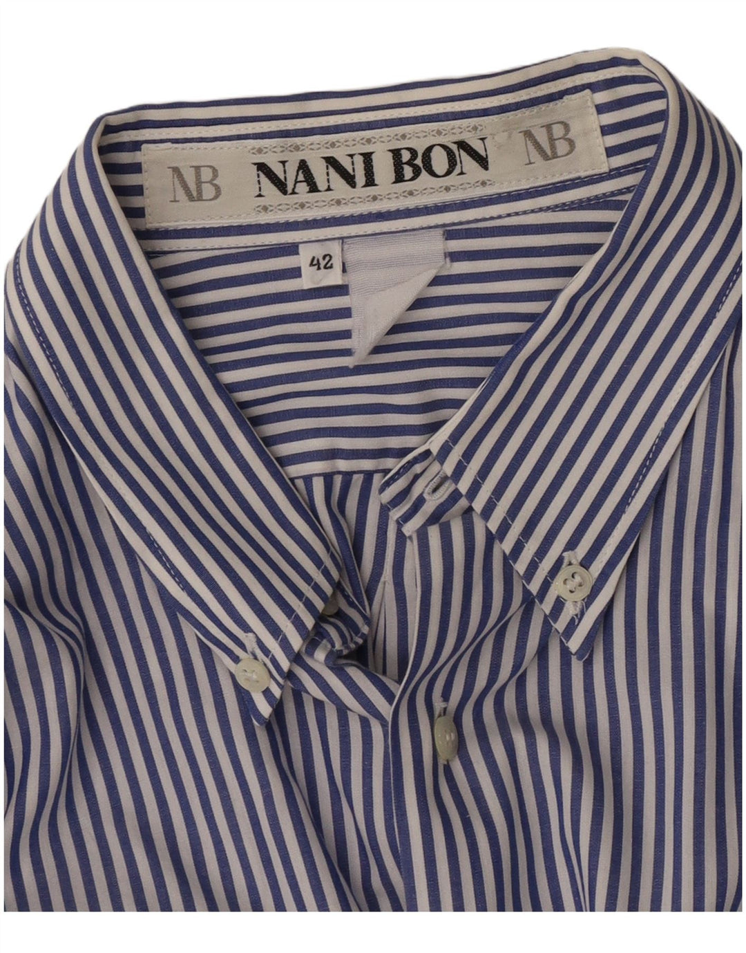 Camisa masculina NANI BON tamanho 42 listra azul grande