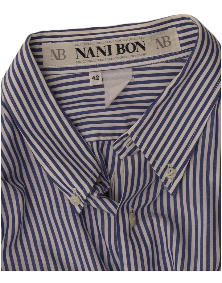 Camisa masculina NANI BON tamanho 42 listra azul grande