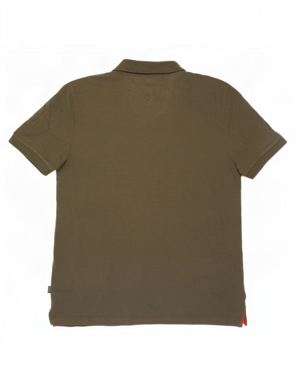 Camisa polo masculina Fat Face XL algodão listrado cáqui
