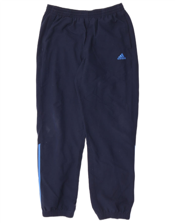 Calça de treino masculina Adidas Joggers grande poliéster azul marinho