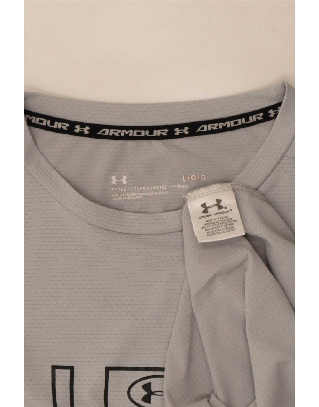 Camiseta gráfica masculina Under Armour grande poliéster cinza