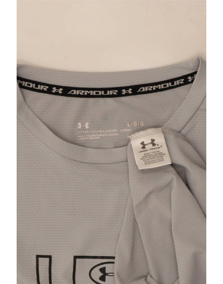 Camiseta gráfica masculina Under Armour grande poliéster cinza