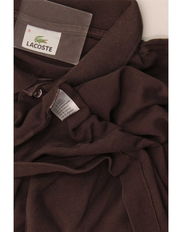 Camisa polo masculina Lacoste tamanho 9 4XL algodão marrom