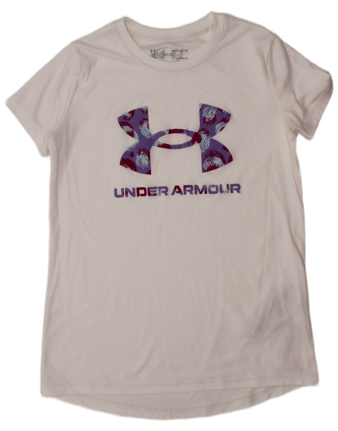 Camiseta gráfica UNDER ARMOUR para meninas Heat Gear 9-10 anos médio branco