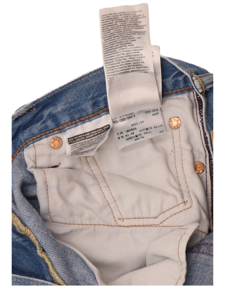 Levi's Masculino 504 Straight Jeans W32 L34 Azul Algodão