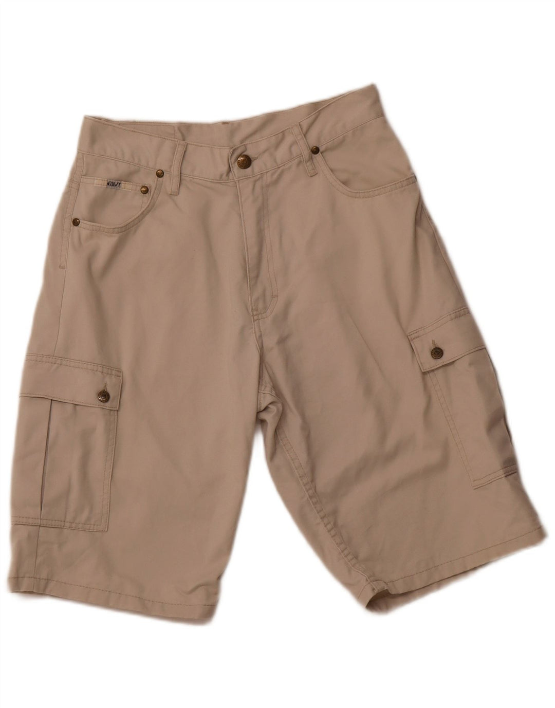 Shorts cargo masculino VINTAGE de cintura alta W31 algodão bege médio