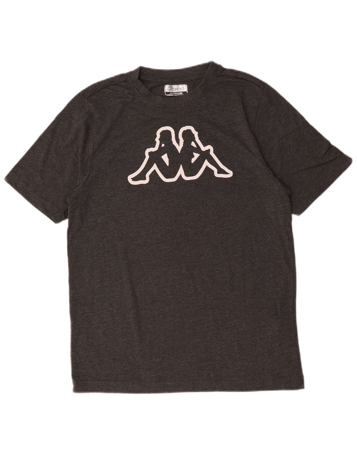 Camiseta gráfica masculina Kappa Top algodão cinza médio