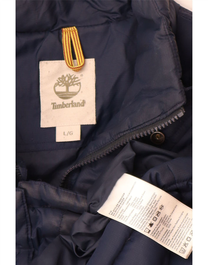 Jaqueta acolchoada masculina Timberland UK 40 grande nylon azul marinho